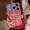 Новогодний золотой чехол для мобильного телефона Apple 17promax Iphone16 Красное Благословение 15 Гальванизированный 13 Полностью закрывающий чехол для мобильного телефона