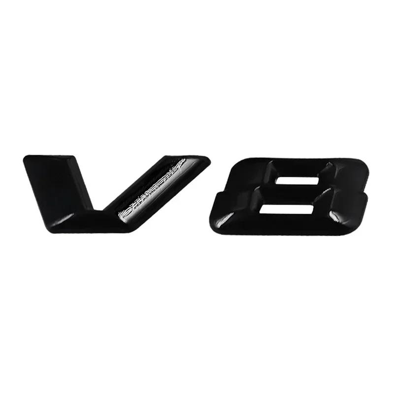 FCUI6 3D Chrome Black V8 Logo Letters Car Fender Emblem Badge Sticker For Mercedes Benz AMG GL ML SL 500 220 C63 S500 V8 Accessories
