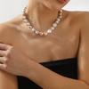 Tooxika Temperament Pearl Collarbone Chain Retro Elegant Bridal Wedding Necklace Women