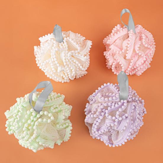 Bath Loofah Soft Gentle Quick Lathering Solid Color Women Men Body Washing Exfoliating Scrubber Shower Sponge Mesh Ball Bathroom Supplies
