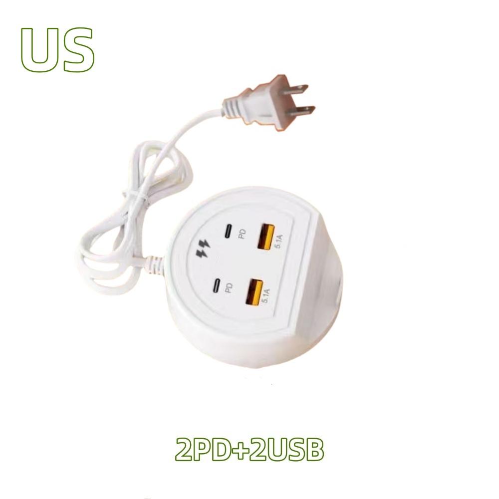 USB Desktop Power Strip Multifunction 4 Ports Type C Fast Charging Socket Home Electronics For Iphone Xiaomi 14 15 EU/US/UK Plug