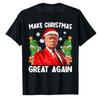 Cotton Tops Make Christmas Great Again Funny Santa Men Xmas T-Shirt Novelty Gift Humorous Ugly Christmas Sweater Saying Tee Y2k Top