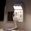 Universal Socket Plug in Night Light Warm White LED Outlet Power Strip Socket Wall Lamp  Dormitory