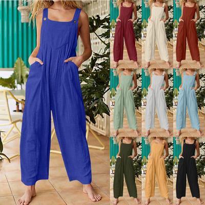 Женские повседневные комбинезоны, комбинезоны с регулируемыми бретелями, летние без рукавов, милые удобные комбинезоны с карманом