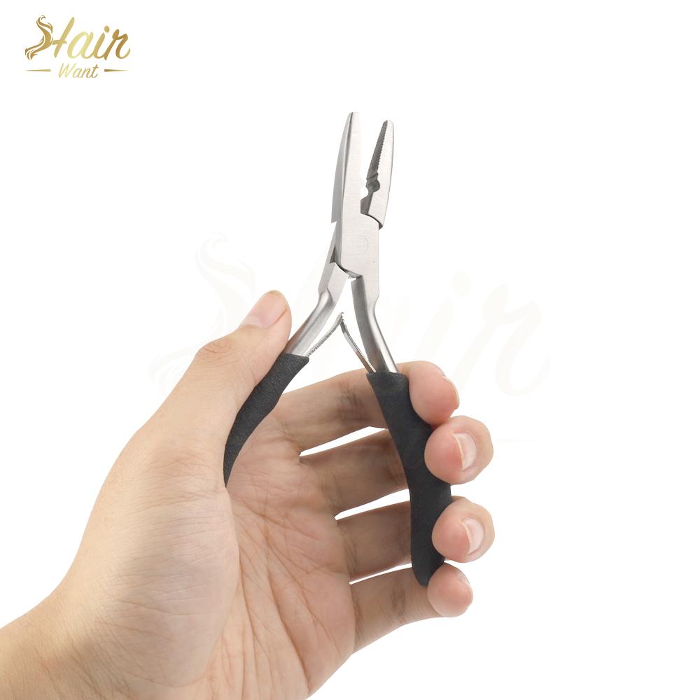 Hair Want Hair Extension Pliers Kit for Weft Extensions Painless Tool Kit for Micro Ring Stainless Steel Slip-Resistant Design