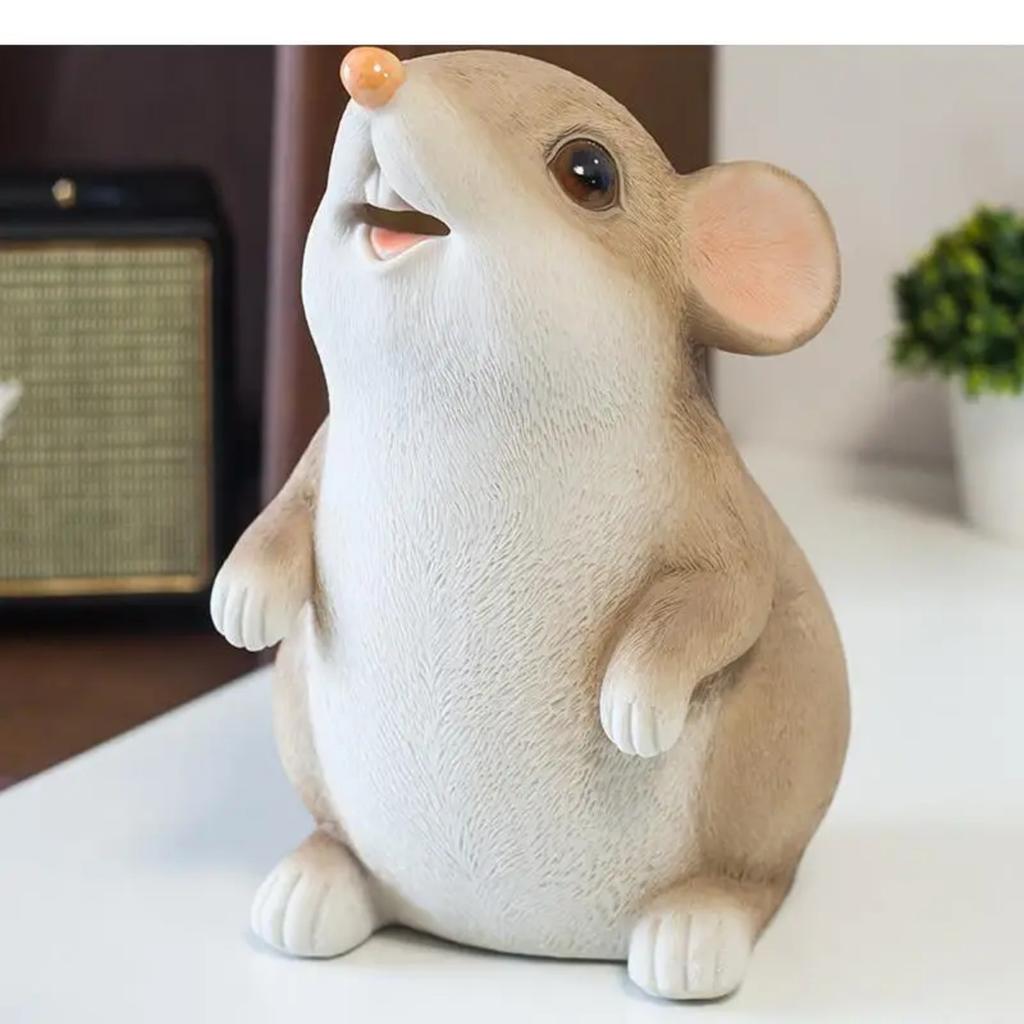 Мультяшная крыса-копилка, милая мышь, украшение для хранения, статуэтка из смолы, настольные поделки, украшение для дома, статуэтка-коробка для монет