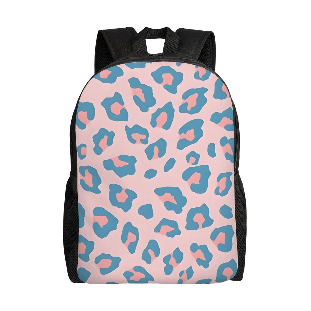 Leopard Print Knapsack Back to school season Leopard Print Peachy Blue Original Personalised Backpack