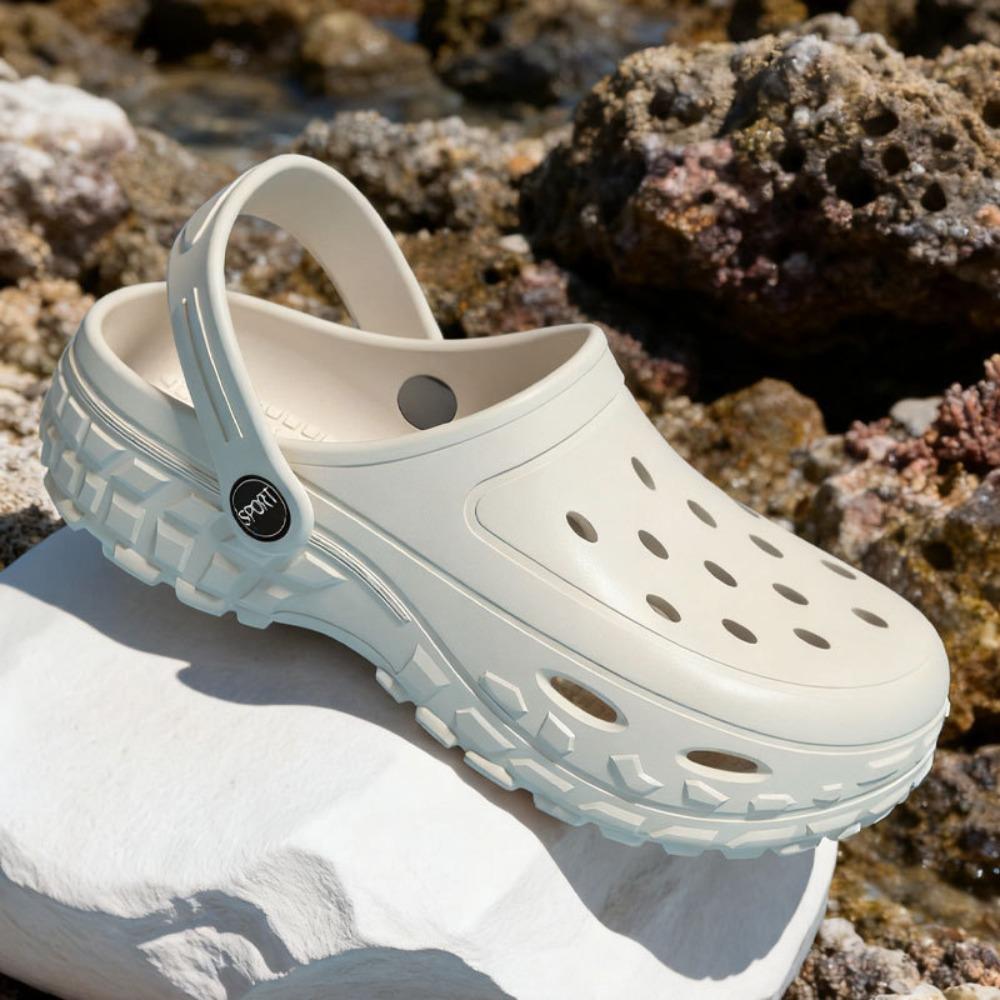 Summer Unisex Couples Clogs, Lightweight Soft Tire‑Pattern Sole Slip‑On Slippers, Fashion Outdoor Water‑Ready Footwear For Beach Drifting Daily Use