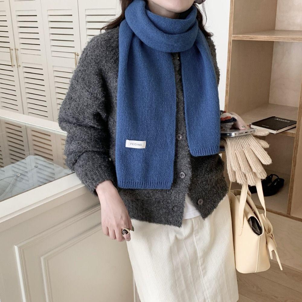 Cashmere Shawl Wool Scarf Letter Warm Scarf Classic Knitted Scarf  Male