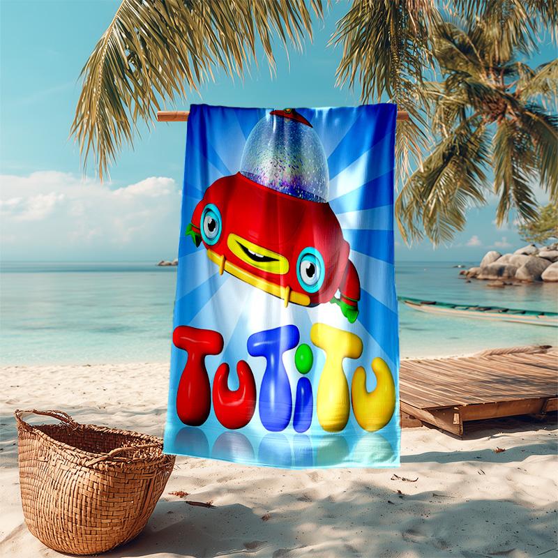 proof beach towel with TuTiTu pattern - soft,absorbent,quick-drying,machine washable - perfect for swimming,camping,bathing