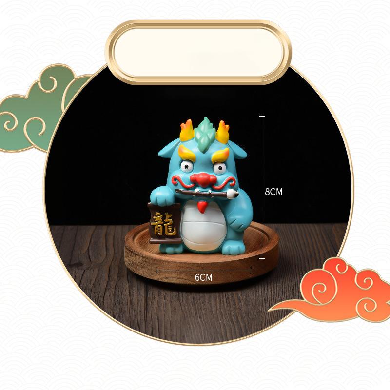 Year Of The Dragon Zodiac Mascot Ornaments Chinese Dragon Figurine Home Decor Mini Dragon Statue Resin Chinese Dragon Crafts