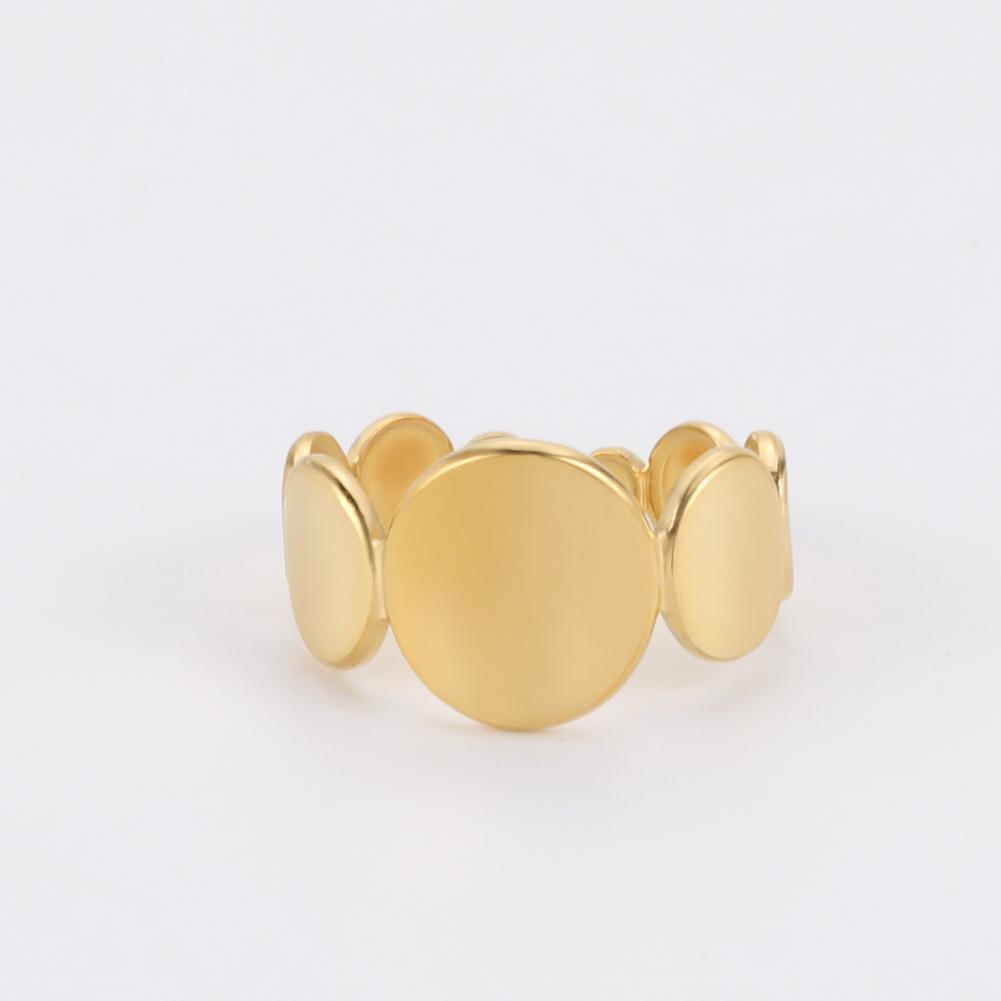 Cazador Open Geometric Round Circle Rings for Women Minimalism Stainless Steel Rings Gold Color Adjustable Wedding Jewelry Gift