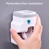 Automatic Toothpaste Squeezer Toothbrush Holder Wall Mount Modern Bathroom Toothpaste Tube Extruder Dispenser Squeezing Tool Cup Storage Organizer
