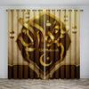 2 шт. Шторы для украшения дома, праздничная атмосфера Рамадана, золотая веревка, роскошная лампа для гостиной, шторы, панели, кольцо сверху