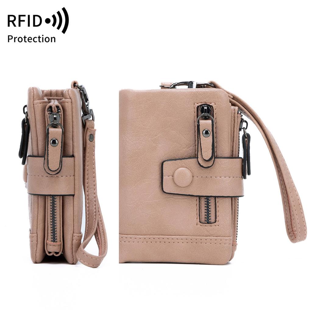 New Women's Wallet Fashion Zipper Buckle Clutch Multi-function Short Change Bag