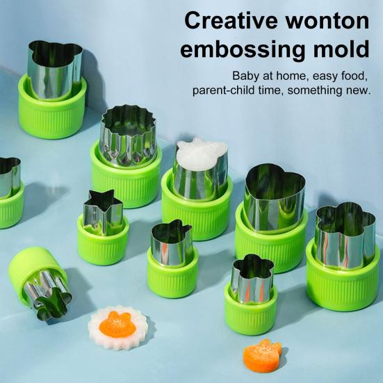 12Pcs Fruit Vegetable Cutter Shapes Set Mini Cookie Cutters Fruit Cookie Pastry Stamps Mold Reusable Food Shape Cutter Kit Kitchen Helper