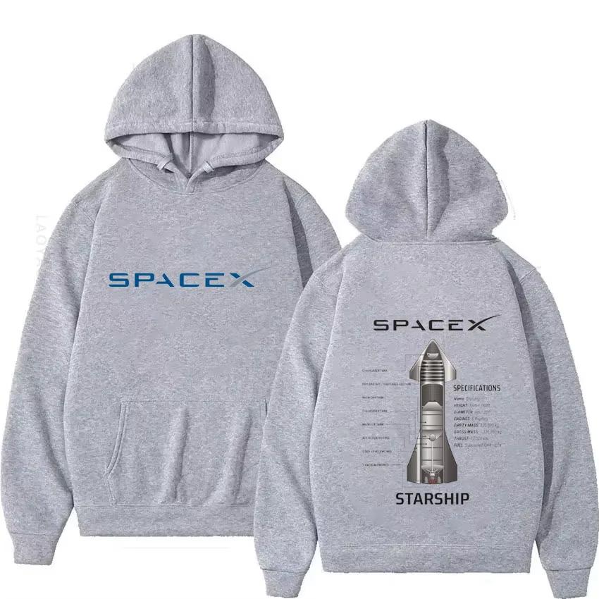Тема чертежа SpaceX Starship Новые толстовки и свитшоты Толстовка с графикой Мужская толстовка Рубашка с капюшоном Y2k Пуловеры и мужская одежда