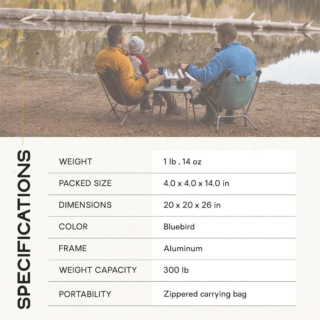 Кресло для кемпинга NEMO Moonlite с откидной спинкой - Синяя птица