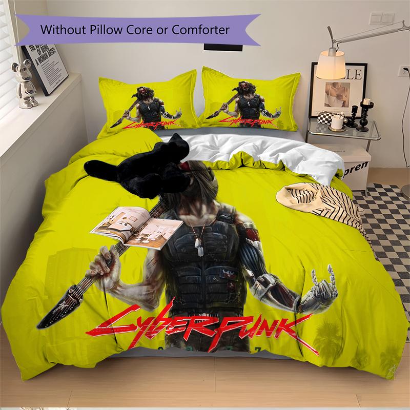 3Pcs Cyberpunk Artwork Bedding Sets For All Sizes New 3D Printed Bed Cover Comforter Duvet Cover Pillowcase Bedroom Decoration