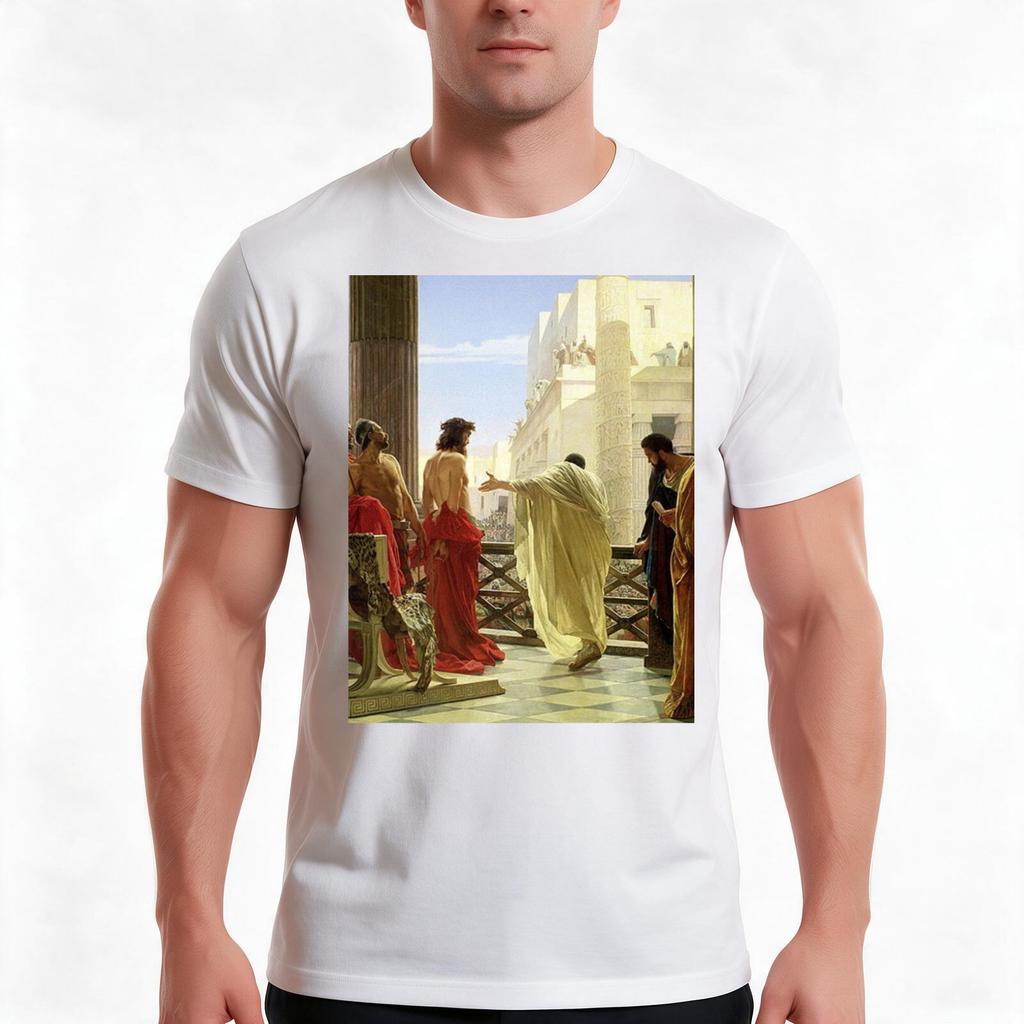 Jesus Christecce Homo Antonio Ciseri Tshirt Summer Casual Cotton Tee Oversized Streetwear Tops Vintage Graphic Print