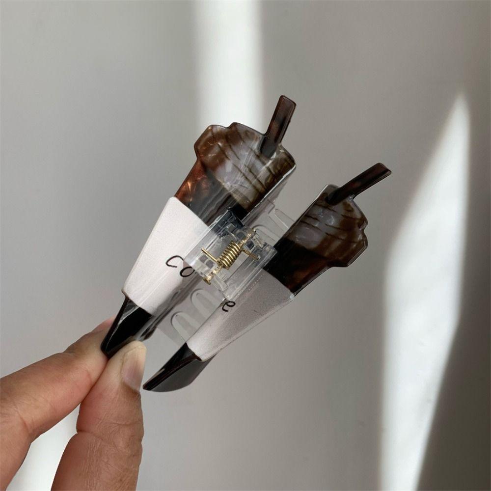 Cute Acrylic Hair Claw Funny Shark Clip Cute Coffee Cup Shaped Hair Clip  Streetwear