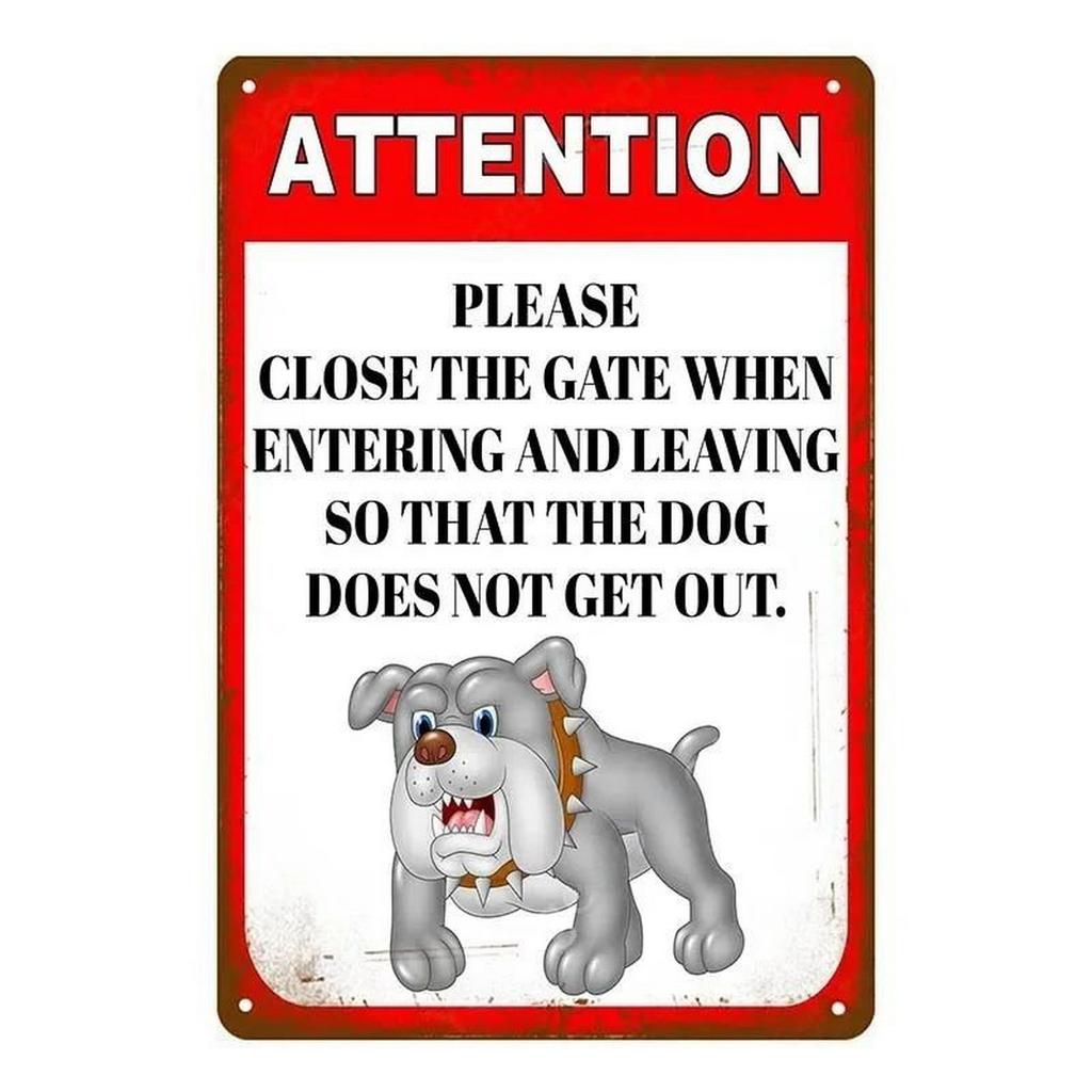 Decor Warning Vintage Metal Tin Signs Beware Dog Kisses Funny Poster Decor for Cafe Garage Bar Pub Club Man Cave Wall Decoration