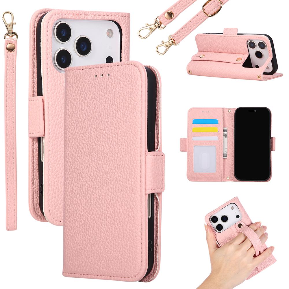 Ультра-кошелек-чехол на запястье из ПУ-кожи для For IPhone 17 Air 16 15 14 13 12 11 Pro Max Plus Mini Чехол с держателем для карт