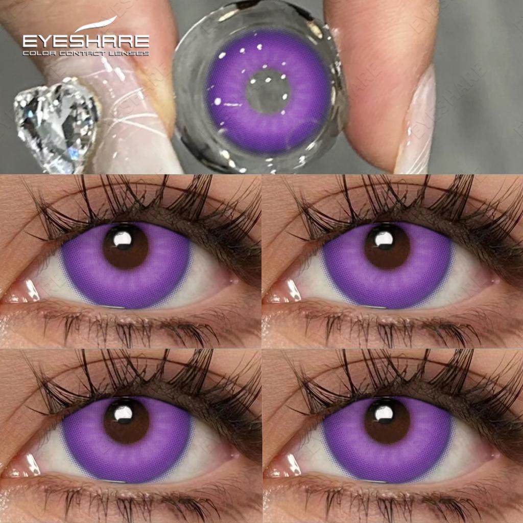 Eyeshare 2Pcs Color Contact Lenses Green Lenses Yearly Cosplay Blue Cosmetic Contacts Pink Lens Helloween Beauty Makeup Pupils