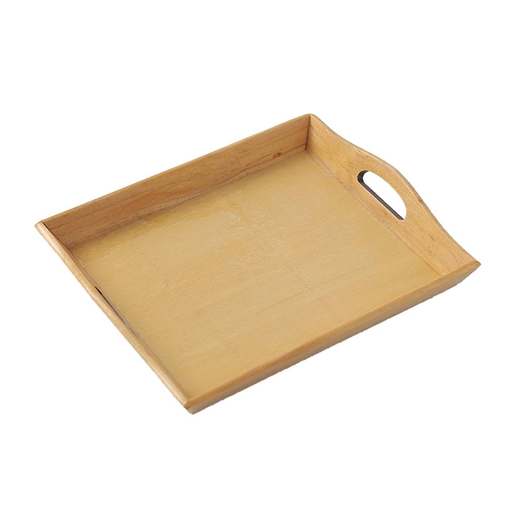 Dinner Tray Multifunctional Large Wooden Serving Tray with Handle for Breakfast Fruit Food Coffee