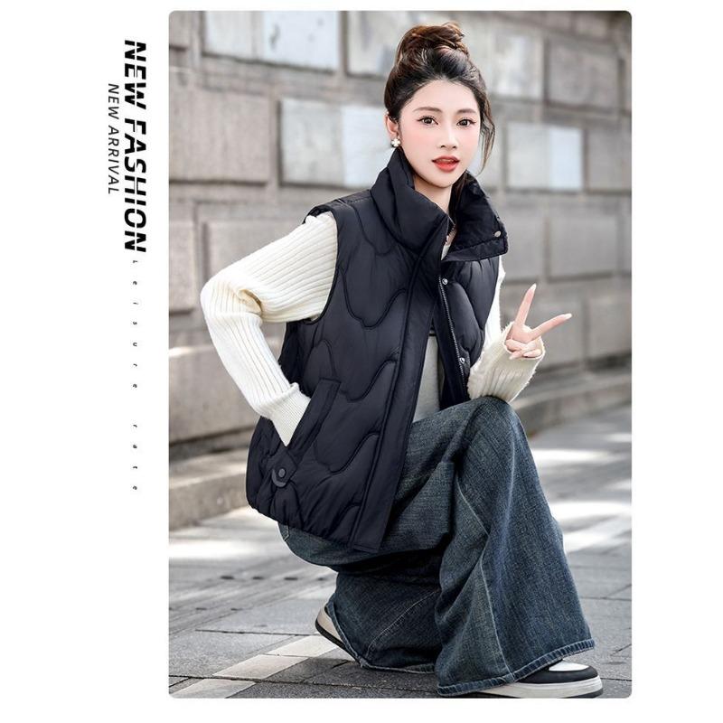 Korean Style Thick Sleeveless Casual Winter Polyester Vest