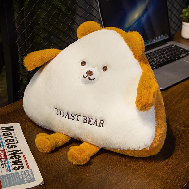 Toast Bear Plush Toy Back Cushion Stuffed Doll Bedrooms Decoration Kids Gifts