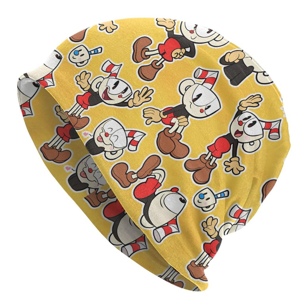 Отличные Ретро Игровые Шапки-Бини с Черепом Cuphead Весенние Унисекс Кепки для Улицы Теплые Многофункциональные Шапки-Боннет