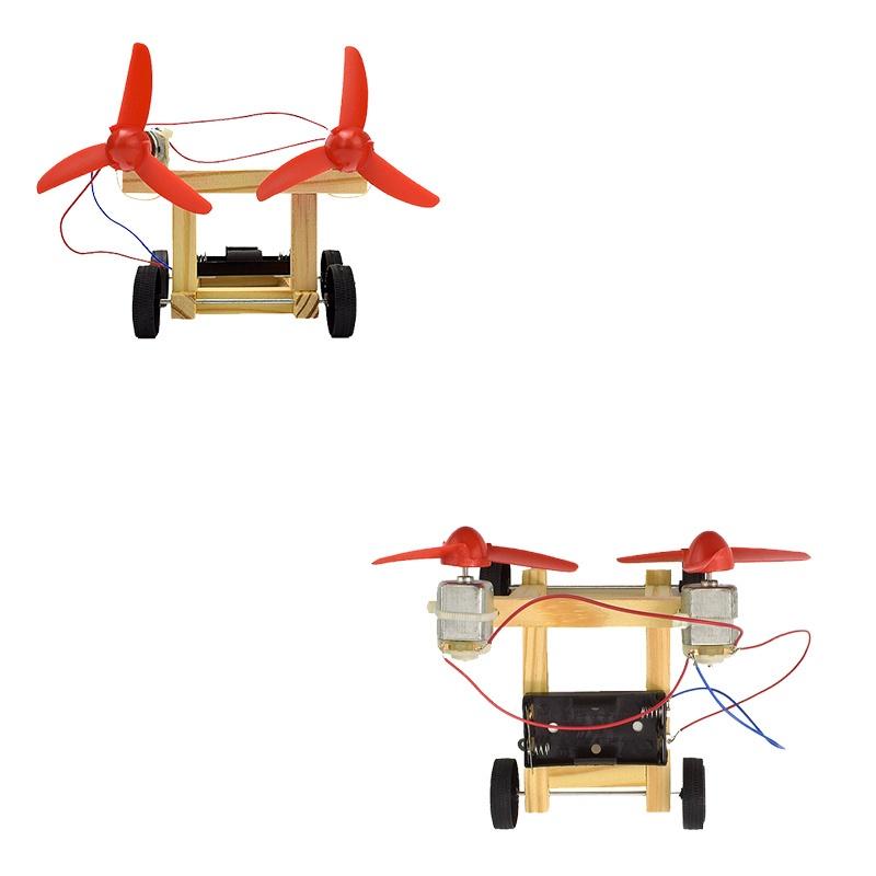 Деревянный двухкрылый ветроэнергетический электромобиль, научный физический эксперимент, игрушки для детей-подростков, ручная сборка, развивающие игрушки, подарки
