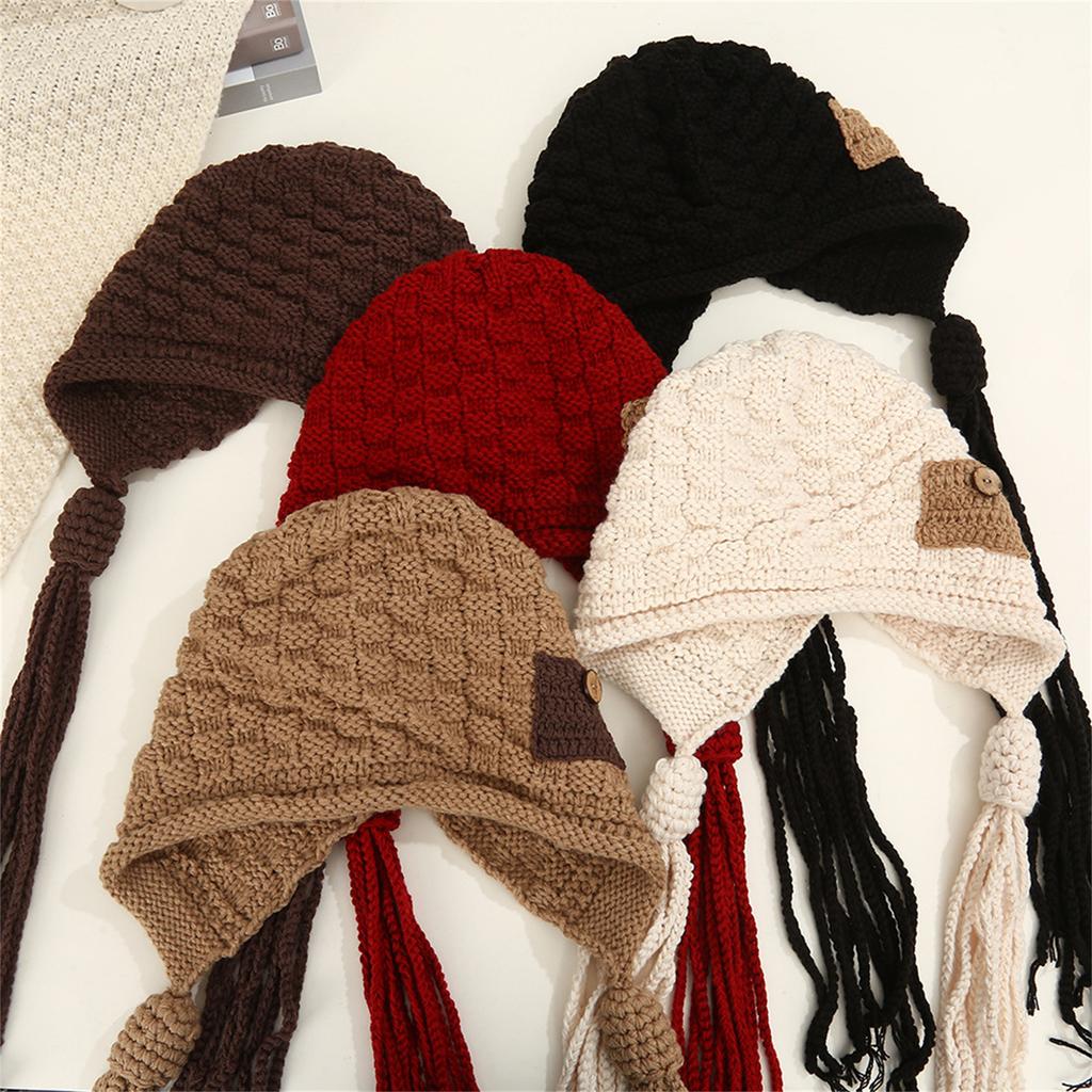 Женская зимняя перуанская шапка-бини с закрывающими уши, с ушными клапанами, на шерпе, для лыж, снега, вязаная, милая, с кисточками