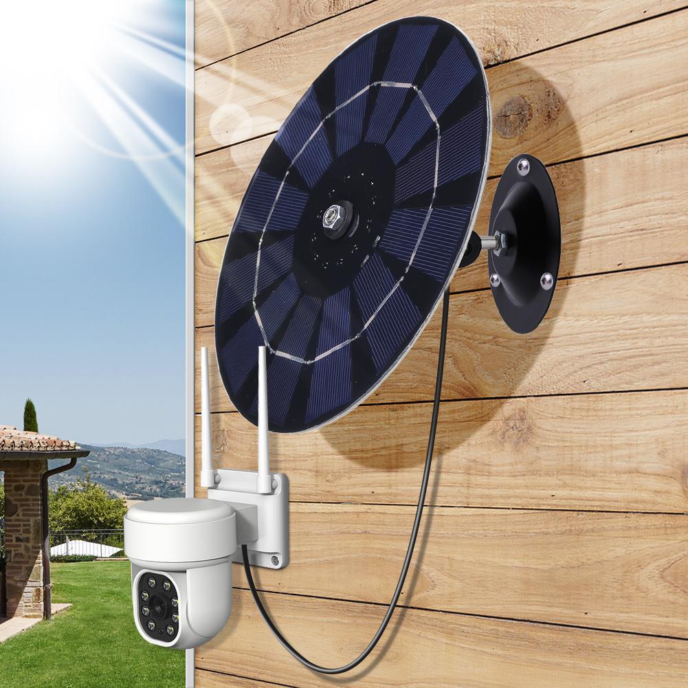 5 Вт 5 В Зарядное устройство для солнечной панели 360 Регулируемый кронштейн Монокристаллический комплект солнечной панели Настенное крепление для беспроводной уличной камеры видеонаблюдения