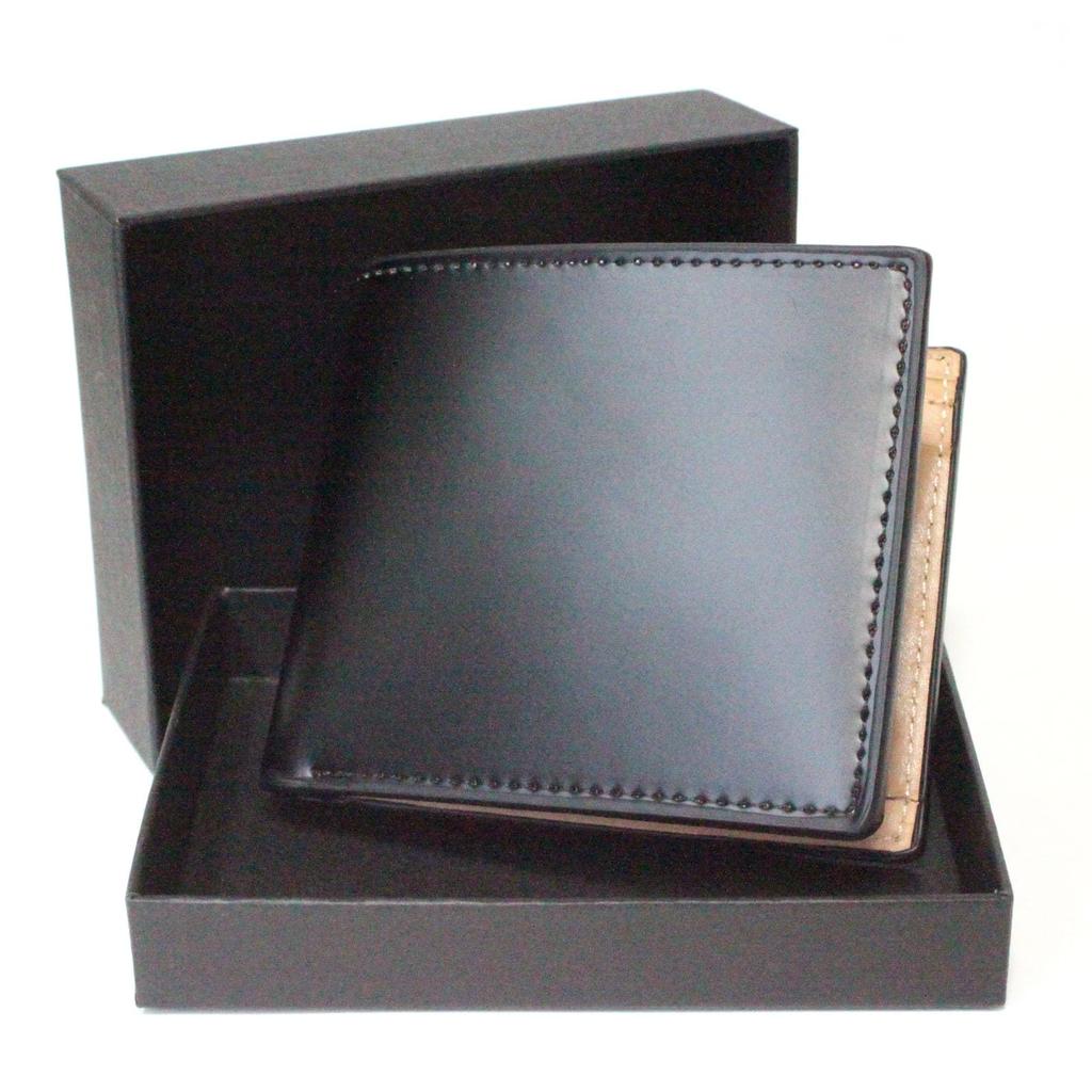 Кошелек Bercute Black Bifold, Натуральная кожа лошади, Короткий кошелек для мужчин и женщин, С карманом для монет, Тонкий, Складной, Ультратонкий, Мини, Компактный,