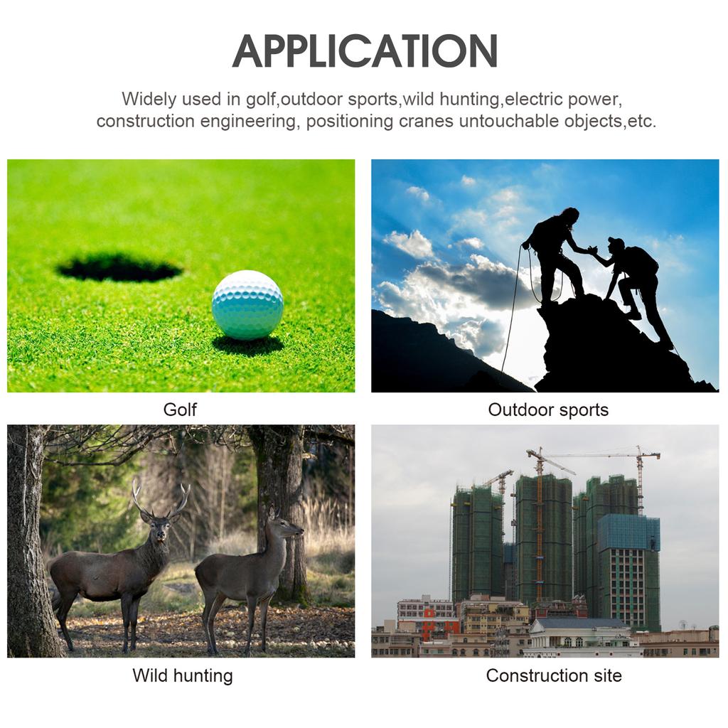 Дальномер для гольфа 800 м/1000 м/1200 м, 6-кратное увеличение, зарядка через USB, дальномер с наклонным расстоянием
