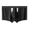 Men Boxer Briefs Men's Low-rise Solid Color Boxer Briefs with U-convex Design Breathable Mesh Panties Slim Fit for Comfort