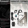 2.5 Inch/3 Inch Dual Exhaust Y Pipe with Controller Stainless Steel Silver Kit TP-1028