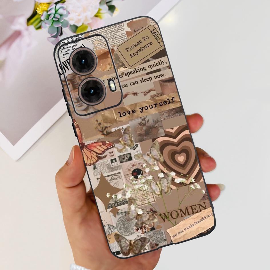 Чехол для Motorola Moto G85 MotoG85 5G 2024 Модный Цветочный Мягкий Силиконовый Чехол для Телефона Для Motorola G85 MOTO G 85 Защитный Fundas