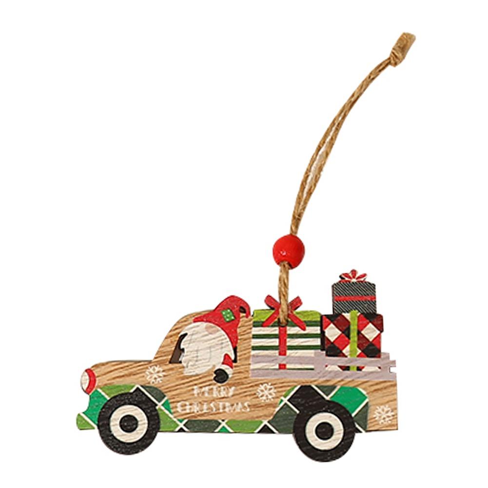 Christmas Ornaments Red Truck Christmas Tree Decoration, Christmas Ornaments Bulks, Wooden Farmhouse Hanging Crafts