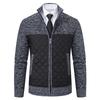 Men's Spring and Fall Thickened Knitted Jacket Long Sleeve Stand-up Collar Zipper Jacket