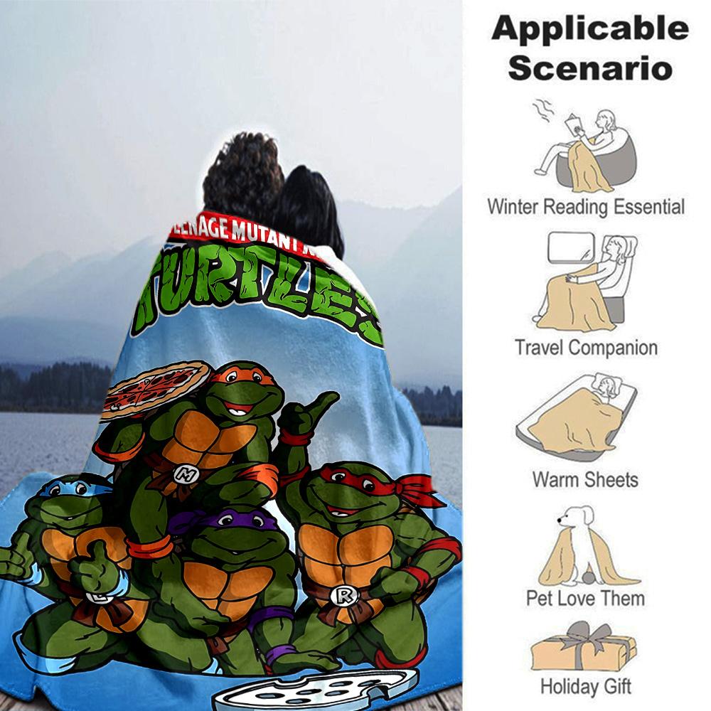 Teenage Mutant Ninja Turtles Movie Poster Flannel Blanket Super Soft Warm Cozy Blanket For Sofa Bed Office Travel Allseason Home Decor Gift