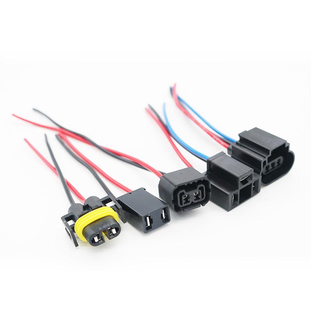 1Pcs H4 H7 H11 H13 H16 5202 Female Adapter Sockets pigtail Wiring Harness Connector Holder Plug For Headlight Fog Light Retrofit