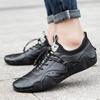 Leather Shoes2024 Trendy Street Casual Shoes Comfortable Foot Feel Handsome Black Flat Shoes Men's Autumn Plus Size Date Walking