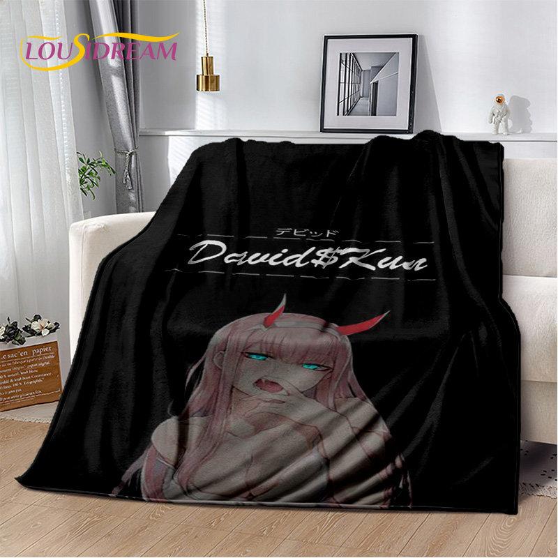 Zero Two DARLING In The FRANXX Soft Plush Blanket,Flannel Blanket Throw Blanket for Living Room Bedroom Bed Sofa Picnic Cover 3D