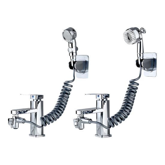 Водосберегающий внешний душевой комплект с пружинным шлангом, многофункциональная насадка для смесителя для раковины, гибкий пружинный дизайн, смеситель для раковины