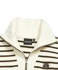 MARK GONZALES Women'S Club Striped Half-Zip Sweatshirt - Ivory