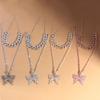 Rhinestone Butterfly Pendant Big Butterfly Fashion Collars Necklace Necklace for Women
