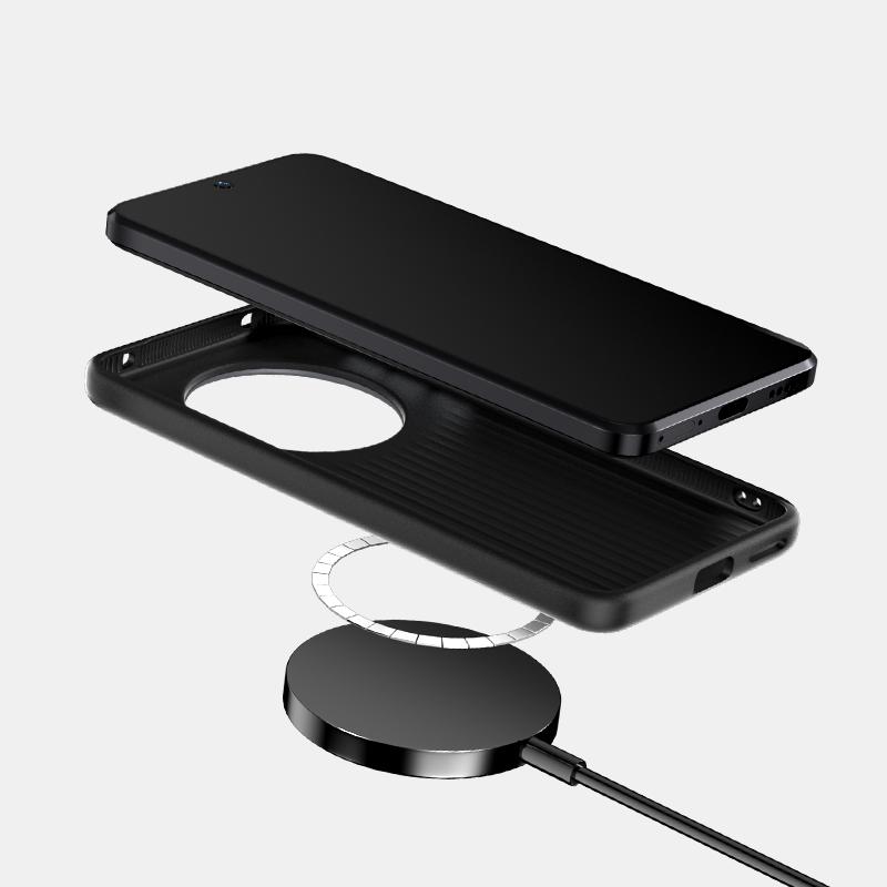 Эко-кожа для Huawei Mate 60 Чехол Magsafe Тонкий Углеродное волокно Магнитный Чехол для Mate 60 Pro Plus Сплав Ручка-держатель Funda